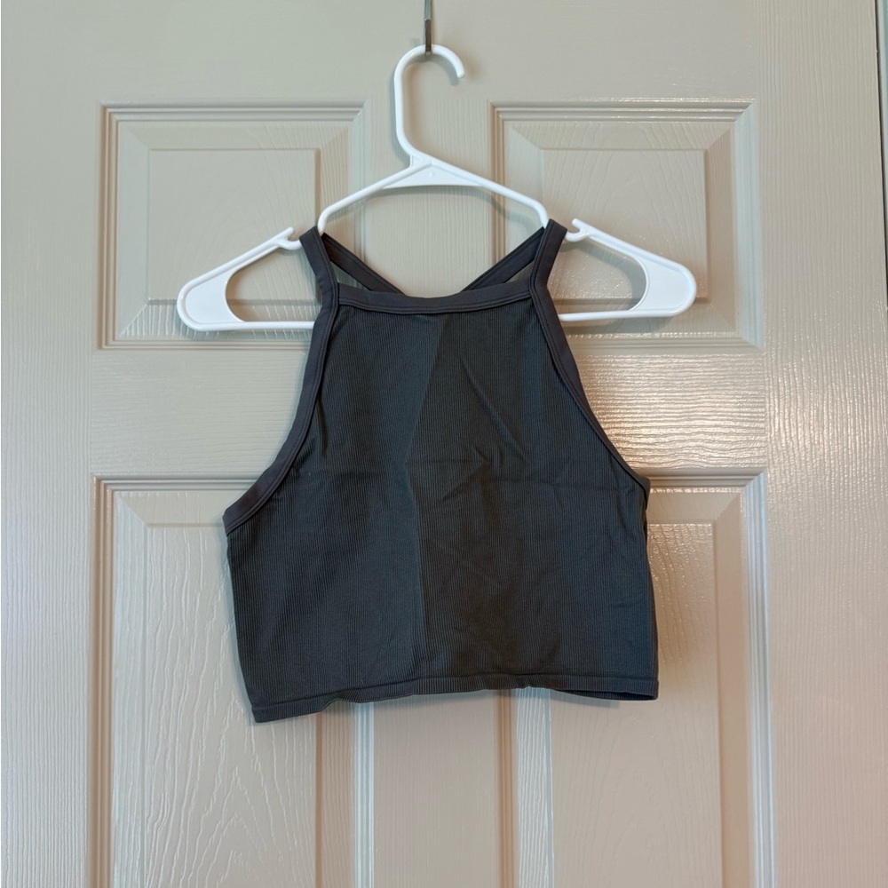 NWOT Grey Racerback Tank / Crop Top